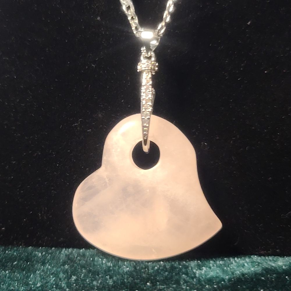 Elegant Natural Quartz Heart Necklace